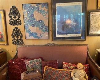 Beautiful antique sofa frame. Needs reupholstering.