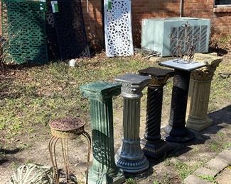 Pedestals, decorative panels