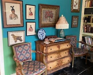 McKenny & Hall Indian Prints, pair of chairs-sold