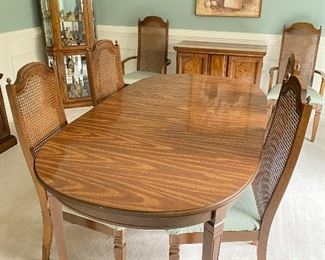 Thomasville Dining Set with Caned back chairs