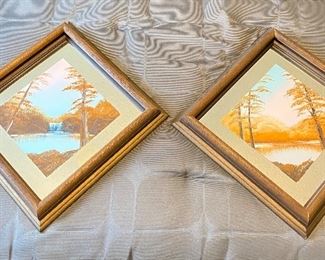 MCM Modern oil painted mirror art