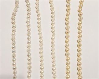 14k Salt Water Akoya Pearls, rubies
