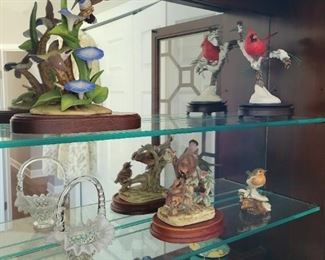 Porcelain birds by Tay Italy, Andrea by Sadek, Bob Guge Danbury Mint 
