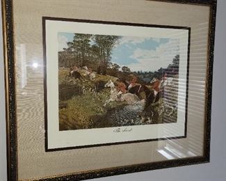 English Hunting Signed and Numbered Custom Framed 4 Series Framed Art- The Meet, The Scent, Full Cry, The Return Home