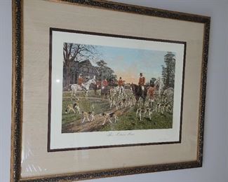 English Hunting Signed and Numbered Custom Framed 4 Series Framed Art- The Meet, The Scent, Full Cry, The Return Home