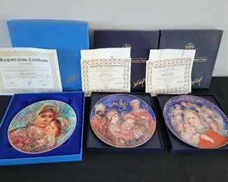 Edna Hibel Plates with COA