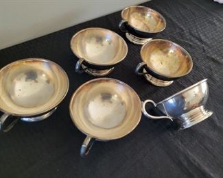Walker & Hall Sheffield Soldered Silver Teacups