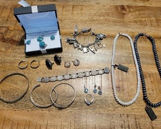 Sterling silver jewelry, pearls