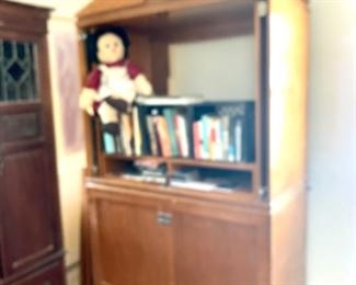 Books housed inside the entertainment center