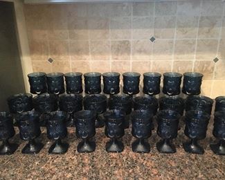 Noritake spot light blue glassware, vintage