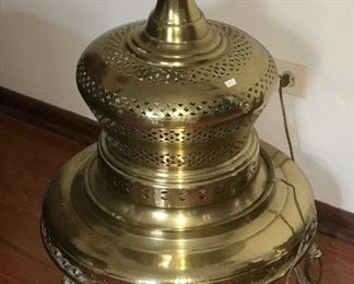 Brass samovar with lights inside