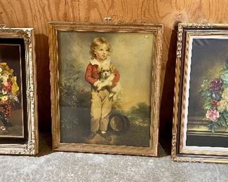 Vintage artwork and framed oil paintings