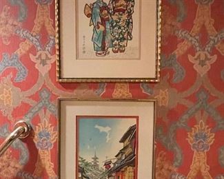 Framed Asian artwork