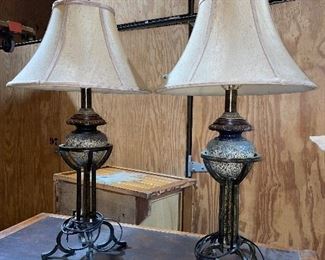 Pair of matching lamps with shades