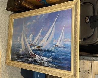 Vintage Sailing Framed Painting
