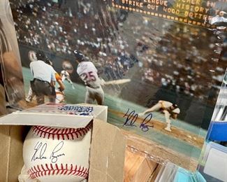 Nolan Ryan Signed Baseball and Picture LOT