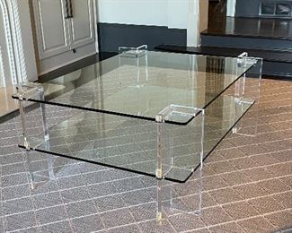 ACRYLIC AND GLASS COCKTAIL TABLE 