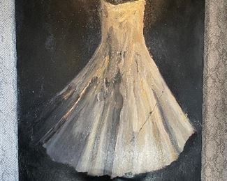 LAURA SCHIFF BEAN ORIGINAL ACRYLIC ON WOOD 40” x 52” 