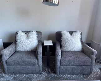 CENTURY FURNITURE SWIVEL CLUB CHAIRS 