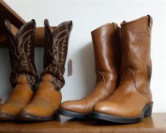Master bedroom boots, men's 10, Tony Lama, Justin and more! When you enter, go left up the stairs, then second door on the right.