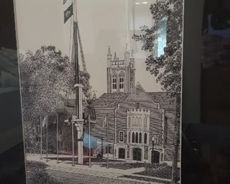 This signed print sits in the master bedroom next to the sewing machine.