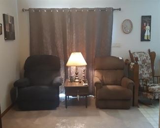 First sight upon entering the sale, two super clean, super comfy recliners.