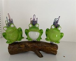 Frog figurine - office supplies