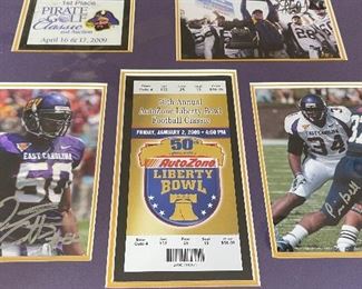 2009 Liberty Bowl Framed & Signed Photos and Ticket