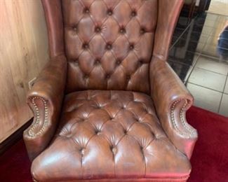 High Back Tufted Leather Chair ( there are 2)