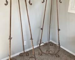 Floor Painting Display Stand Metal Patina 63"h x 20.5"w x 22"d