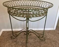 Metal Patio Table, Plant Stand 30.5"x29.5"x21.5"