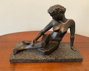 Cubist Woman Figure Heavy Plaster 9x11.5