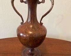 Metal Marble-Look Vase 9.5"