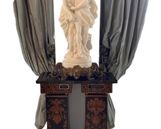 MOREAU "YOUNG LOVE" MARBLE SCULPTURE BRONZE BASE

19C. SIGNED MATHURIN MOREAU " YOUNG LOVE " MARBLE SCULPTURE ON BRONZE FLORAL BASE ATOP OF PEDESTAL AS SHOWN
-C. 1870
-ORIGINAL PRICE OF 60,000 2005
-39" X 18" X 12" APPROX TO STATUE
-36" X 31" X 14" APPROX TO PEDESTALS
- VERY GOOD CONDITION
-DP11022
