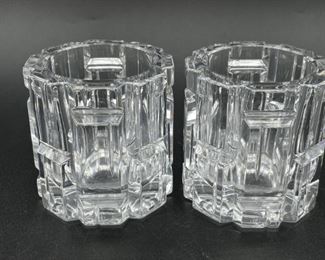 PAIR OF TIFFANY GLASS VOTIVE CANDLE HOLDERS 3"
PAIR OF TIFFANY & CO SIERRA CRYSTAL GLASS VOTIVE CANDLE HOLDERS
-3" X 3" APPROX
-VERY GOOD CONDITION
-DP22822