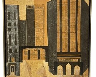 DAVID WALMSLEY MIXED MEDIA COLLAGE ART PAINTING
DAVID WALMSLEY MIXED MEDIA COLLAGE ART PAINTING ON CANVAS SIGNED WALMSLEY
-25" X 21" APPROX
-GOOD OVERALL CONDITION, WEAR TO TOP OF CANVAS SEE PHOTO
-DP22322