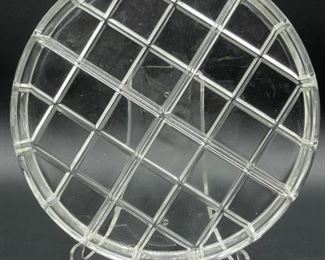 CLEAR CUT GLASS DIVIDED APPETIZER DISH 11"
VINTAGE CLEAR CUT GLASS DIVIDED APPETIZER / DRESSING DISH
-1" X 11"
