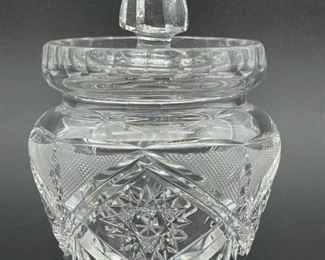 VINTAGE WATERFORD STYLE HONEY JAM JAR 5"
VINTAGE WATERFORD STYLE HONEY JAM JAR
-5" X 3" APPROX
-VERY GOOD CONDITION
