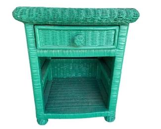 VINTAGE WICKER SIDE TABLE WITH DRAWER 24"

VINTAGE WICKER SIDE TABLE WITH DRAWER
-24" X 20" X 19" APPROX
-GOOD VINTAGE CONDITION, REPAINTED, WEAR
-DP22822