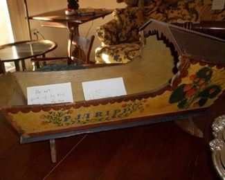 1800's painted doll cradle