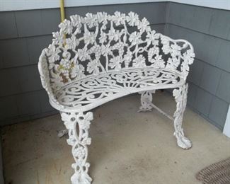 vintage cast iron garden bench