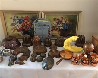 Art, copper & metal molds / dishes