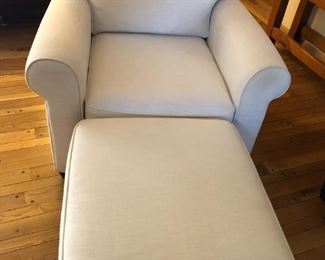 pottery barn chair & ottoman