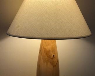 hand made wood base lamp