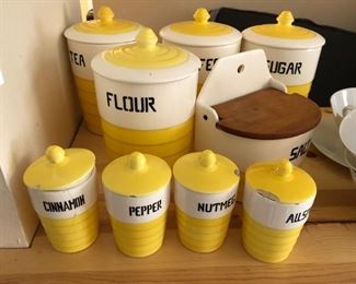 canister set - yellow vintage