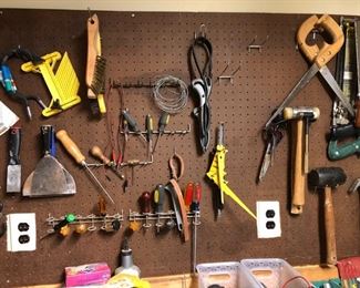 tools on pegboard