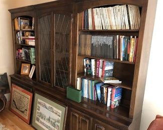 books and wall unit furniture
