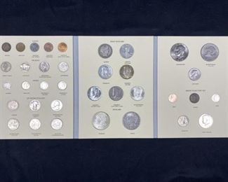  20th Century U.S. Type Coin Set, Complete (Silver).  A very nice and complete Type set including many silver coins!  Also includes several high grade Brilliant Uncirculated coins.  Many coins were upgraded with silver versions or special varieties such as the Buffalo nickel being a first year of issue full mound variety!