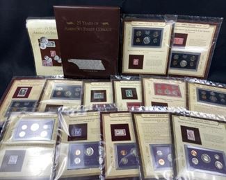  (13) 1968-1989 U.S. Proof Coin Sets in Album.  Includes the following years: 68, 69, 71, 72, 77, 81, 82, 83, 84, 85, 87, 88, & 89