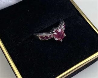  925 Silver & Natural Ruby Gemstone Ring in Box. Marked and jeweler tested. Comes in a size 6
